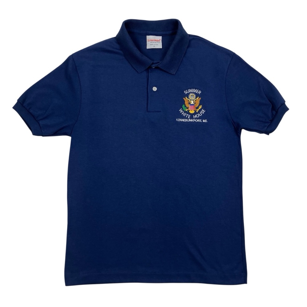 Vintage 90s Summer White House Kennebunkport Maine Polo Shirt President Bush